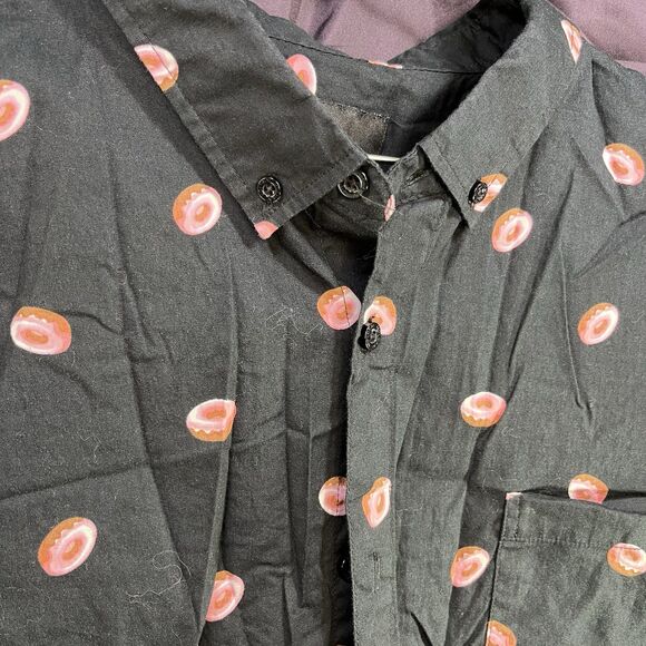 MOLOKAI SURF CO. Button Down Hawaiian Shirt Glazed Donut Short Sleeve Men's XXL - Picture 3 of 8